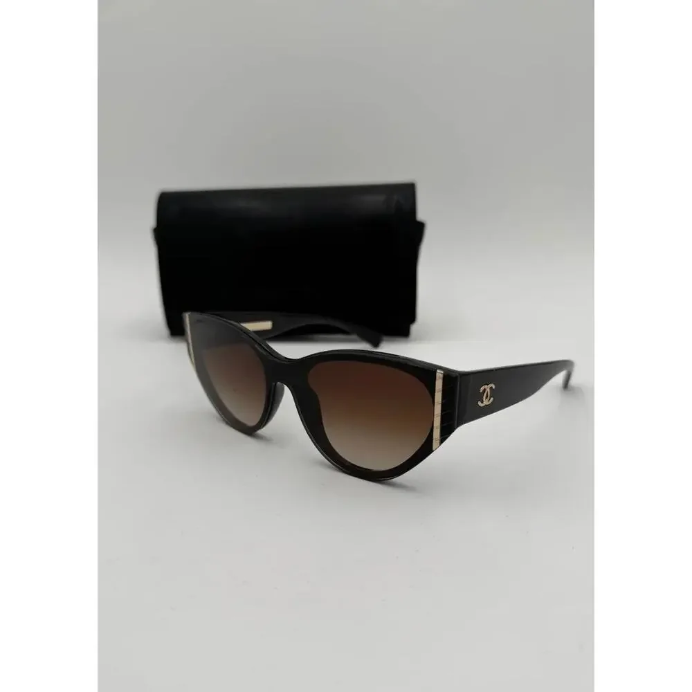 Chanel Acetate Cat Eye Sunglasses 6054 Black